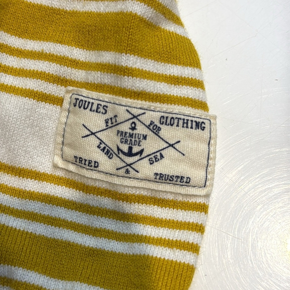 Joules New Harbour Cream Gold Long Sleeve Stripe Shirt - Picture 6 of 10